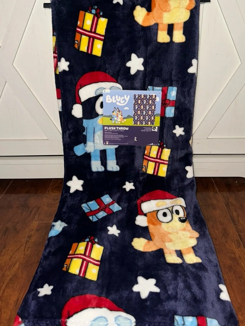 Bluey Christmas Present Plush Throw Blanket